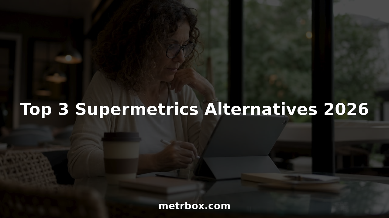 Woman reviewing marketing analytics dashboard at desk
